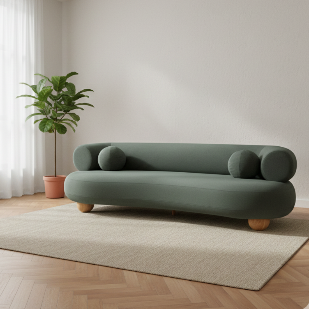 Nimbus 3 Seater Sofa – Burnt Green