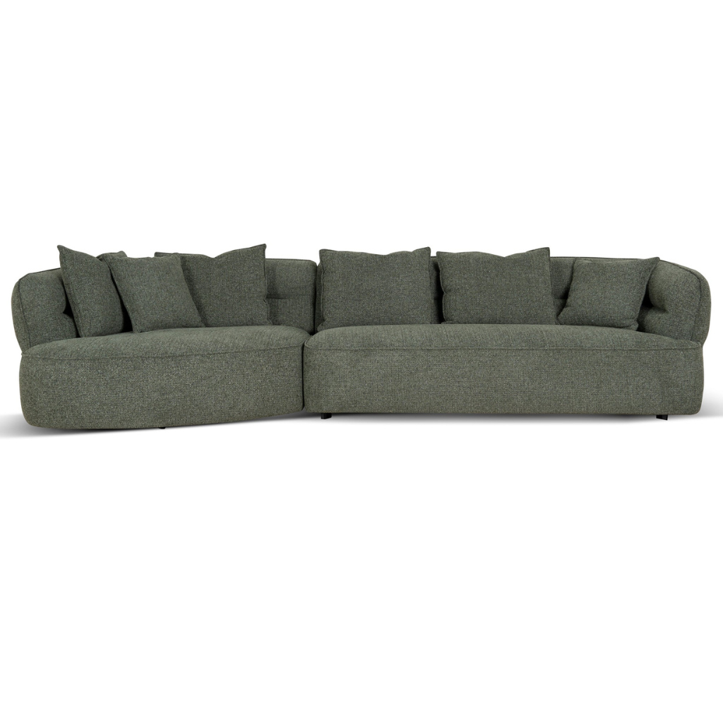 Rowe Left Chaise Sofa – Coral Dark Green